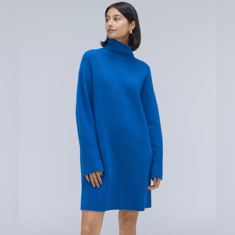 Everlane Turtleneck Sweater Dress Lapis Blue - NWT - XS